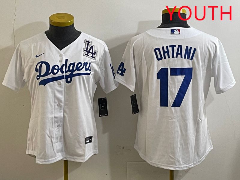 Youth Los Angeles Dodgers 17 Ohtani White Game 2025 Nike MLB Jersey style 3185